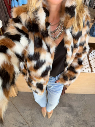 Ashley Faux Fur Jacket Brown