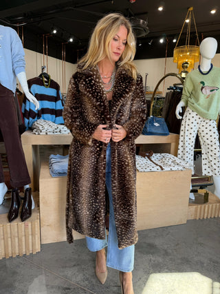 Delaney Faux Fur Coat Brown