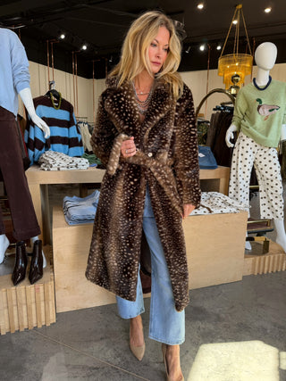 Delaney Faux Fur Coat Brown