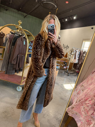 Delaney Faux Fur Coat Brown