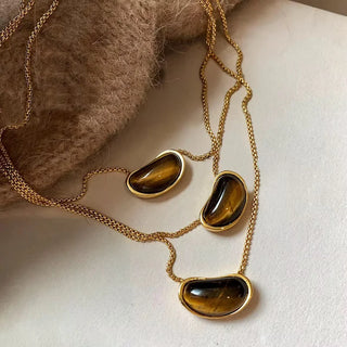 SAHIRA | The Angie Tiger Eye Pendant Necklace