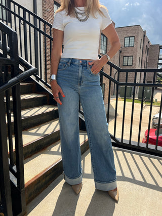 Daze Denim | Far Out High Rise Wide Leg in Big Break