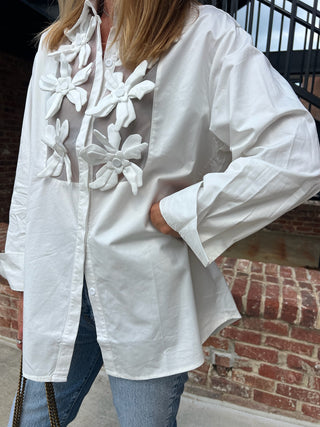 Posh Button-Down White Top