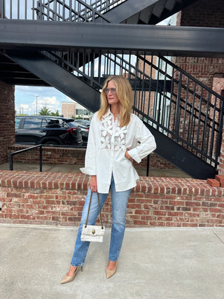 Posh Button-Down White Top