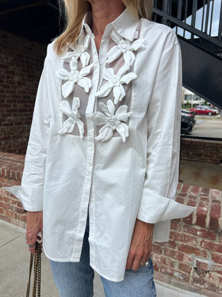 Posh Button-Down White Top
