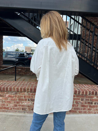 Posh Button-Down White Top