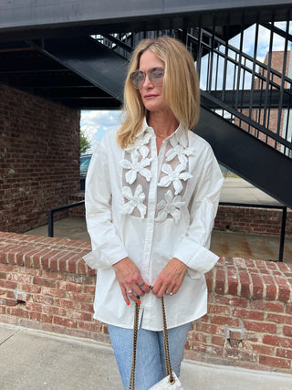 Posh Button-Down White Top