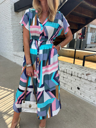 THML | The Mackenzie Mid Geo Dress