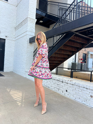 Entro | Erin Multicolor Floral Mini Dress Plum
