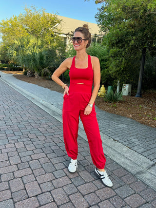 30a Array | Rae Mode | Anya Jogger Onesie True Red