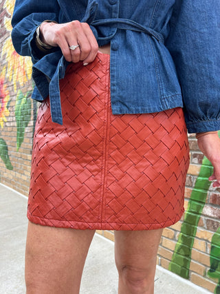 HEYSON | The Jen Textured Skirt Rust