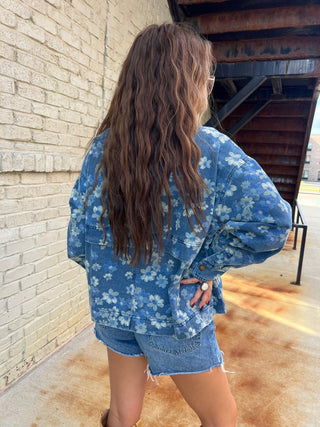 Entro | Maven Floral Corduroy Collar Jacket Denim