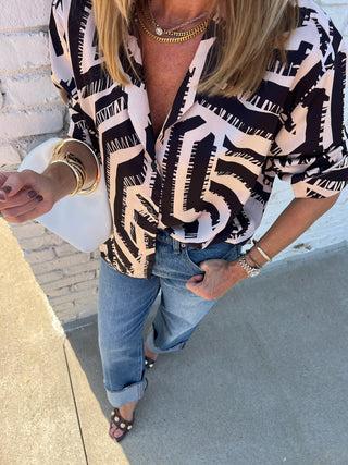 Dress Forum | Harlin Off Limits Relaxed Shirt Black/Taupe
