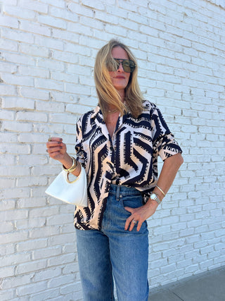 Dress Forum | Harlin Off Limits Relaxed Shirt Black/Taupe