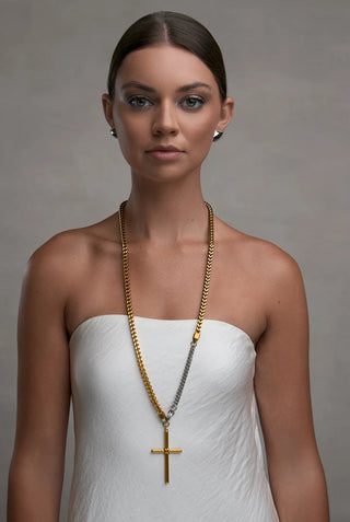 Gina Carmen | Mother Gold Cross Chain Necklace