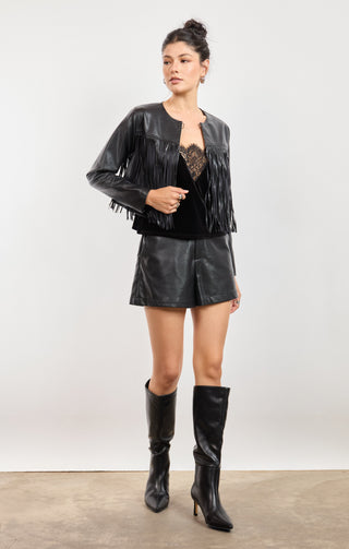 Sadie & Sage | Daredevil Fringe Jacket Black