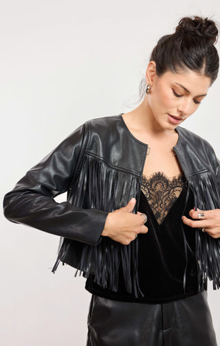 Sadie & Sage | Daredevil Fringe Jacket Black