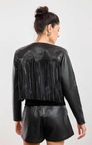 Sadie & Sage | Daredevil Fringe Jacket Black