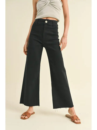 The Sutton Wide Leg Denim Fade Black