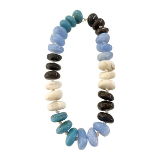 Gemelli | Delray Chunky Beaded Necklace Light Blue Teal