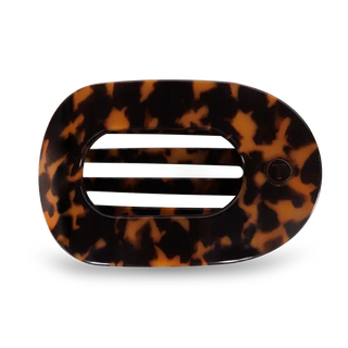 TELETIES | Round Flat Hair Clip | Medium | Tortoise