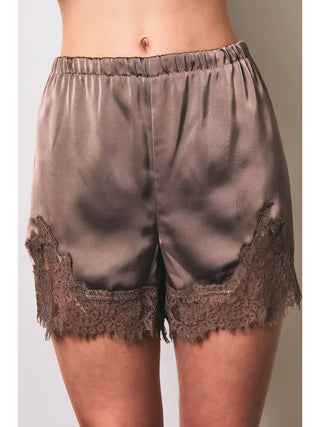 Sailor Lace Trim Shorts | Mocha
