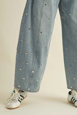 Jessy Studded Barrels Denim