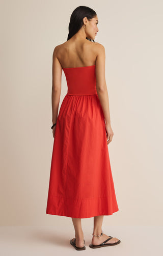 Z SUPPLY| Sunsought Strapless Midi Dress Lychee