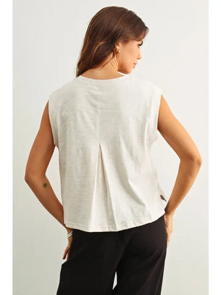 Marcy Round Neck Slub Top