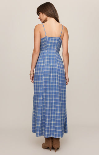 Z SUPPLY |  Angel Eyes Plaid Midi Dress Mystic Blue