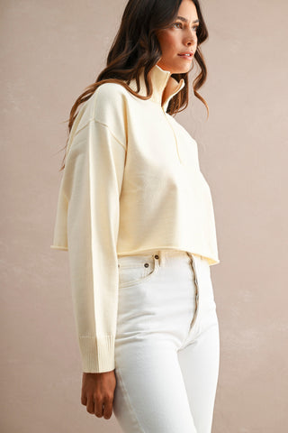 Aven Half-Zip Sweater Cream