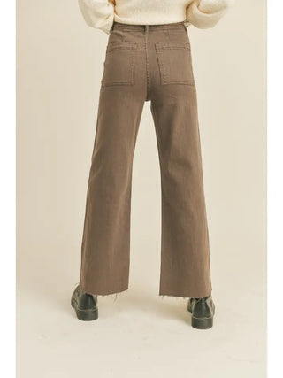 The Sutton Wide Leg Denim Brown