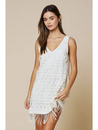 Lalavon | Lace V-Neck Mini Dress