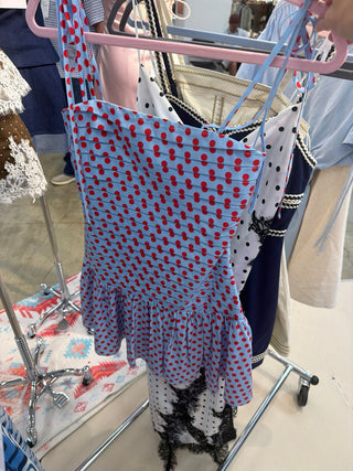 Baby Pink Let's Rally pastel stripe A-line dress