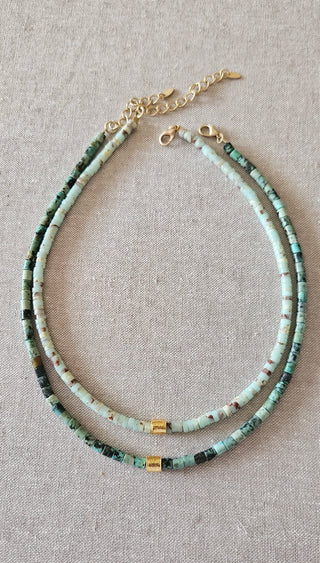 AMULET |Turq Layering Beads + Gold Spacer
