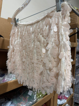 LENA | Sequin Micro Mini Skirt Ivory