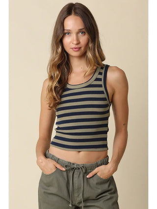 Mia Striped Ribbed Tank