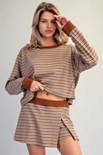 Sloane Stripe Skort Set Dry Herb