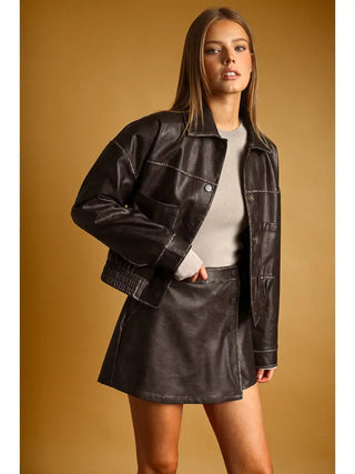 Sienna Faux Leather Skort