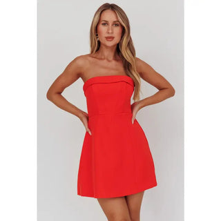 Shalei Strapless Mini Red