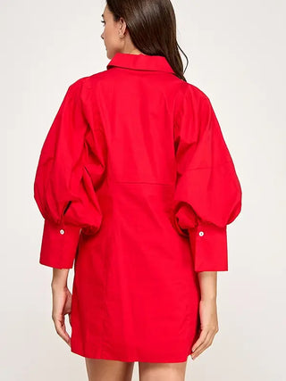 Remi Shirt Mini Dress Red
