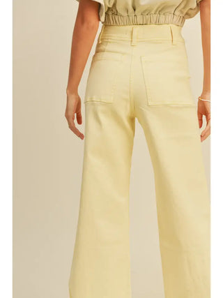 MIOU MUSE | Straight Wide Leg Denim Pants Banana