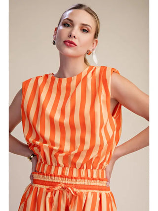 GLAM | Charlie Stripe Padded Set - Orange