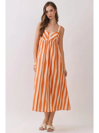 Sunset Stroll Stripe Midi Dress