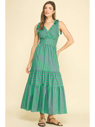 PINCH | Clover Stripe Tiered Maxi Dress