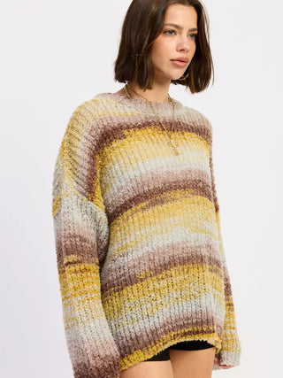 Romy Striped Sweater Yellow Brown Mix