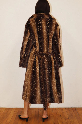 Delaney Faux Fur Coat Brown