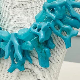TWO FORTY TWO | Chic Coral Statement Necklace - Marbled Teal
