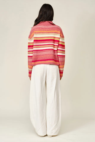 Eden Polo Sweater Raspberry