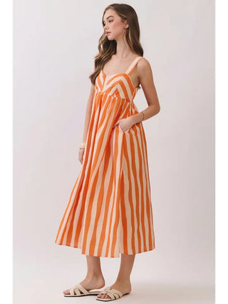 Sunset Stroll Stripe Midi Dress